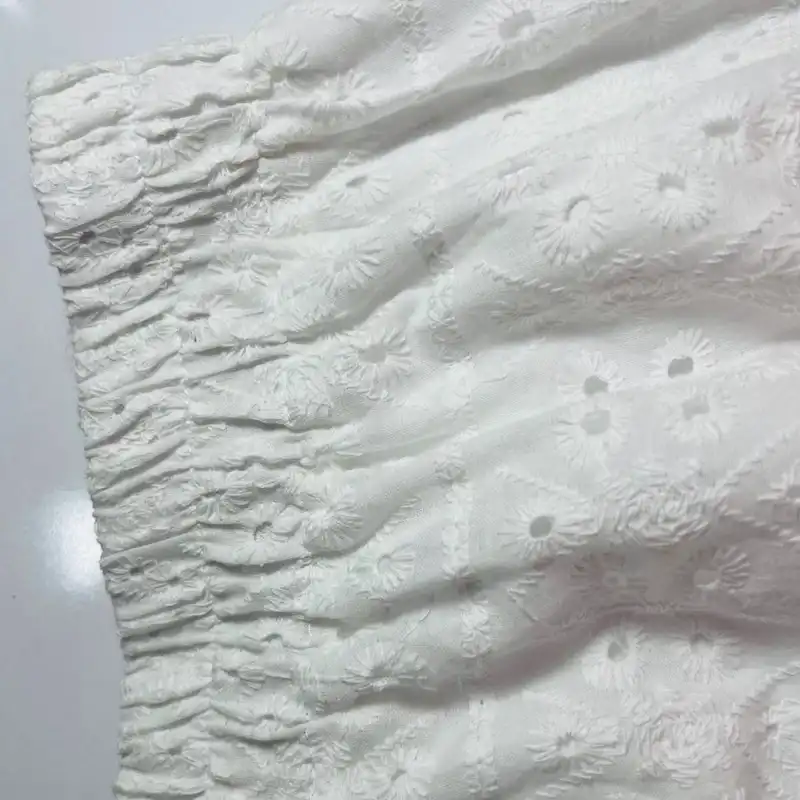 دامن چین‌دار زنانه مدل خامه دوزی رنگ سفید