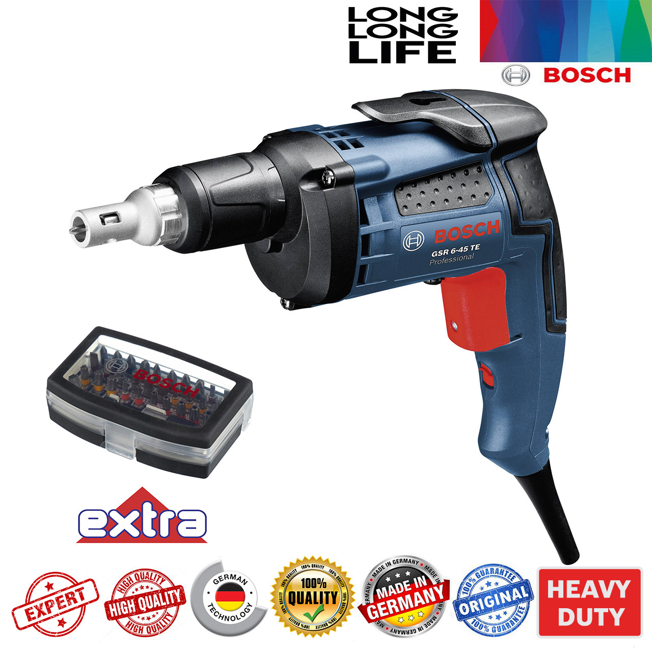 پیچ گوشتی برقی بوش مدل GSR 6-45 TE + Extra