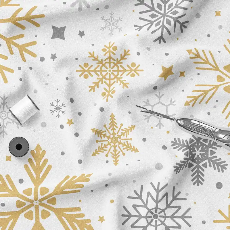 پارچه ملحفه پارچه باما مدل مخمل طرح برفی کد 5011238