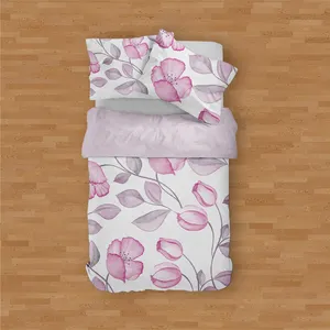 سرویس روتختی مدوپد طرح شقایق مدل PAT00213 یک نفره 4 تکه