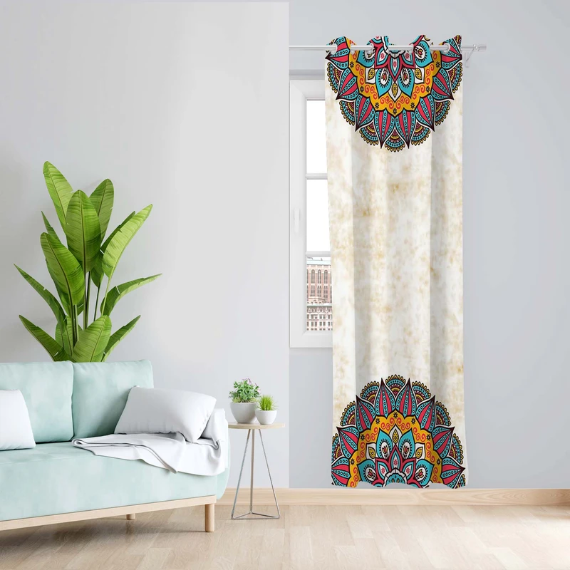 پرده طرح سنتی مدل مخمل پانچی کد 5265 z سایز 140x200 سانتی متر