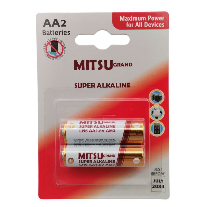 باتری قلمی سوپر آلکالاین مدل MistsuGrand بسته 2 عددی باتری قلمی سوپر آلکالاین مدل MistsuGrand بسته 2 عددی