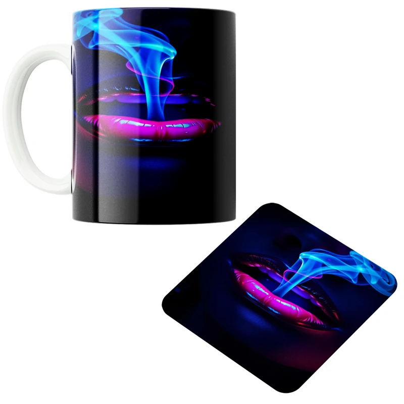 ماگ پاد آفرین مدل دود کد 01 به همراه زیر لیوانی