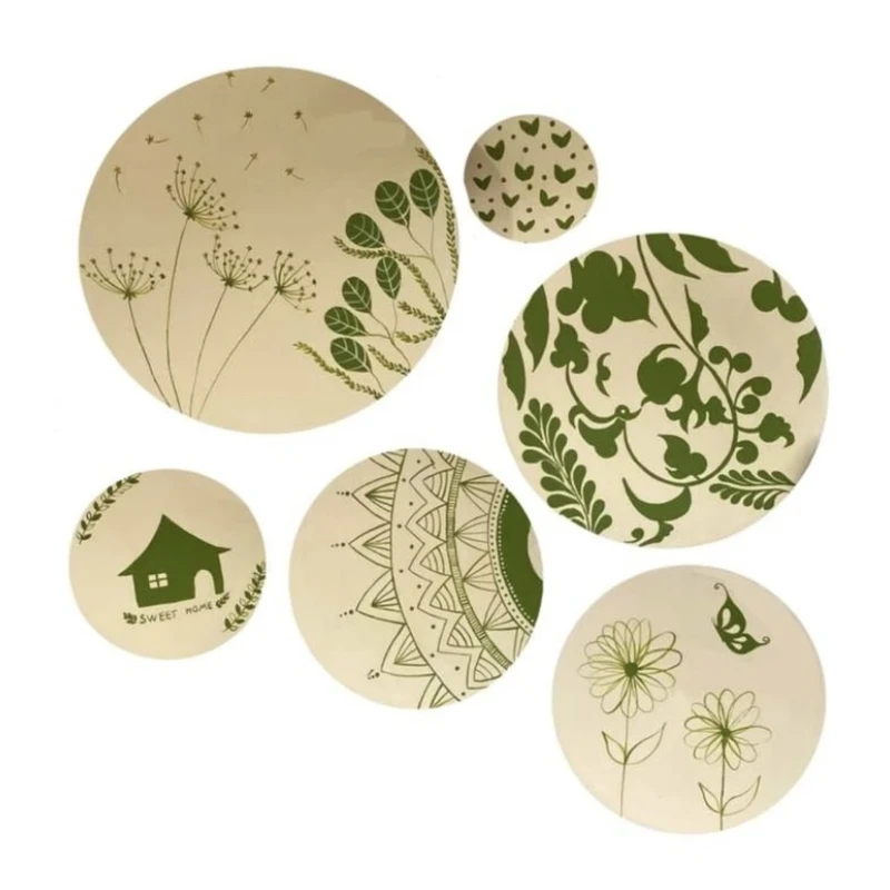 بشقاب دیوارکوب سفالی طرح مدرن کد ۵۴۰ مجموعه ۶ عددی