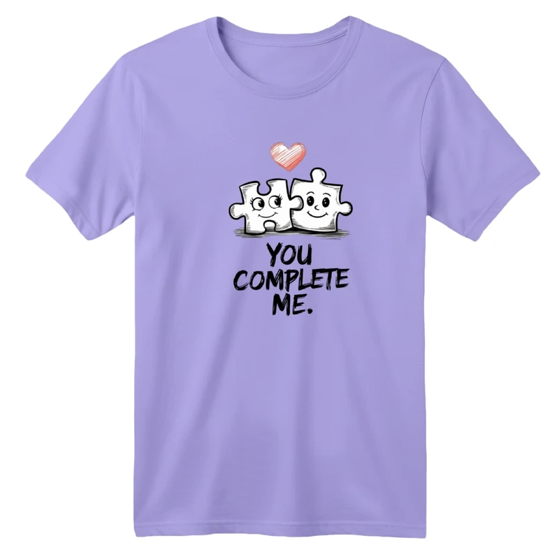 تی‌شرت آستین کوتاه لانگ یقه گرد بچگانه مدل پازل عاشق