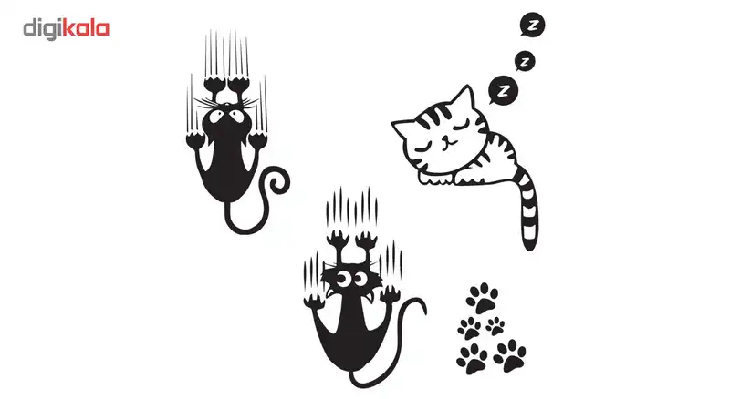 استیکر کلید پریز گراسیپا طرح گربه ها بسته 3 عددی