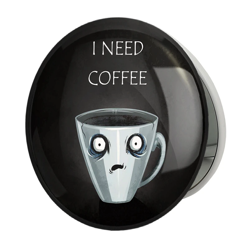 آینه جیبی خندالو طرح کافی شاپ قهوه مدل تاشو کد 27534 