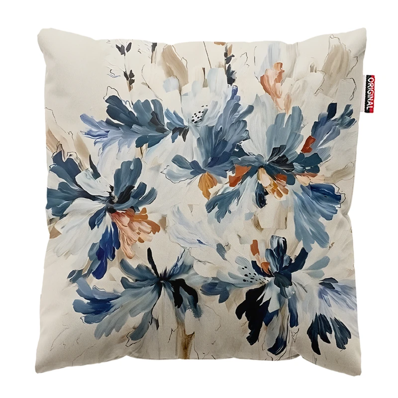 کوسن پاد آفرین مدل مینیمال طرح گل و برگ کد PK303302 سایز 30*30 سانتی متر