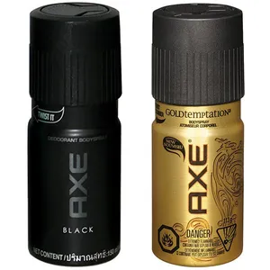 ست اسپری مردانه اکس مدل Gold Temptation و Black Deodorant حجم 150 میلی لیتر