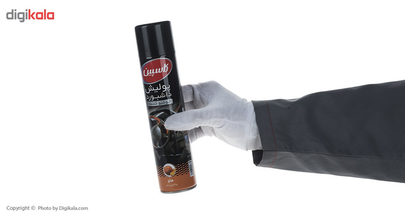 اسپری پولیش داشبورد خودرو کاسپین مدل Peach حجم 300 میلی‌ لیتر