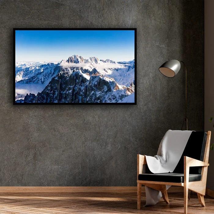 تابلو بکلیت طرح منظره طبیعت کوهستان برفی مدل B-D1491