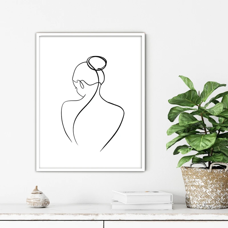 تابلو آتریسا طرح لاین آرت مدرن مدل ATFL119 فریم سفید