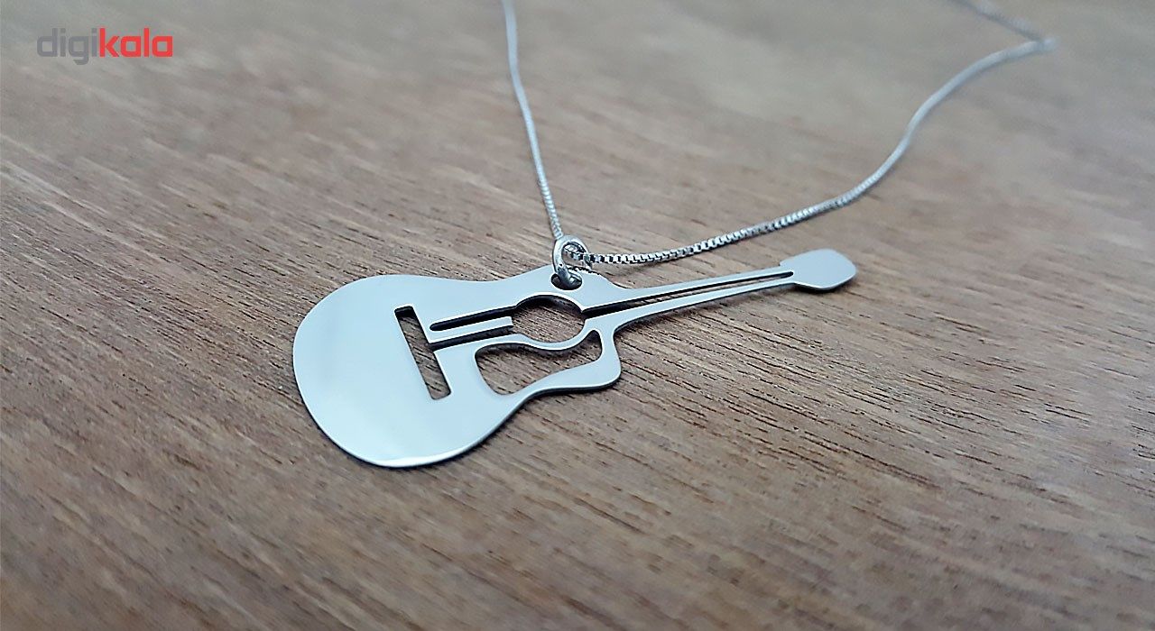 گردنبند نقره ترمه مدل گیتار ASE1 -  - 4