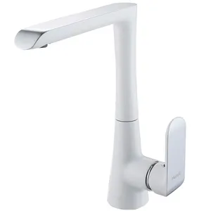 Huayi white chrome yolanda kitchen mixer
