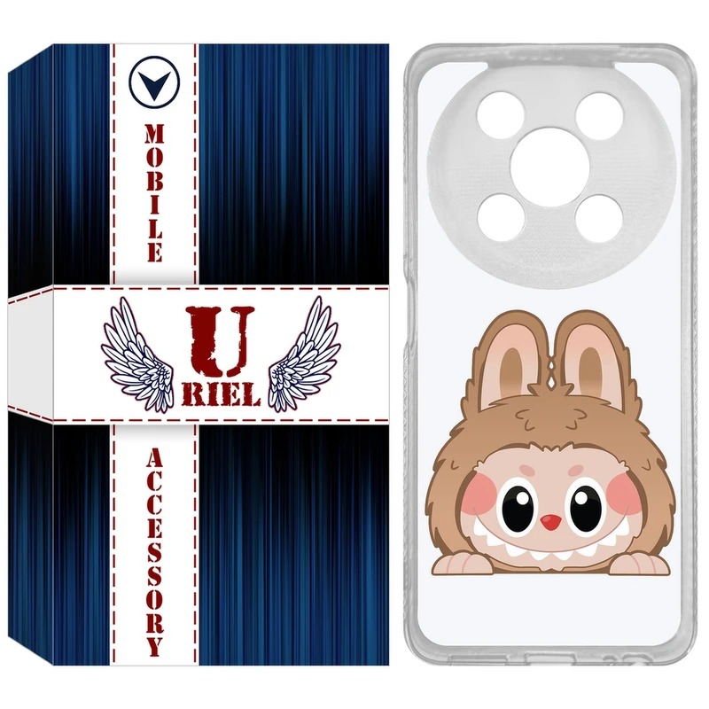 کاور یوریل مدل Clear کد 143 طرح لبوبو Labubu مناسب برای گوشی موبایل وکال V2 / V2 Lite