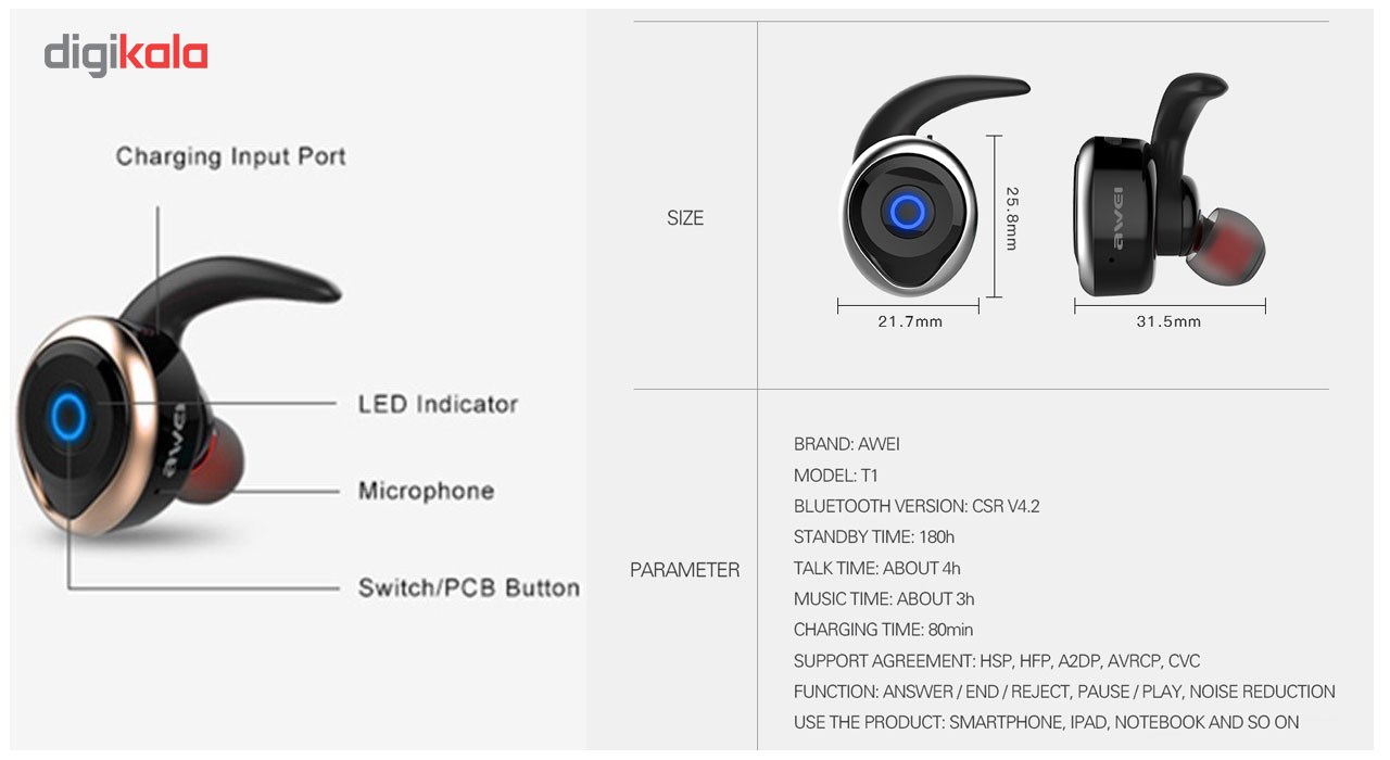 هدفون بلوتوث آوی مدل T1