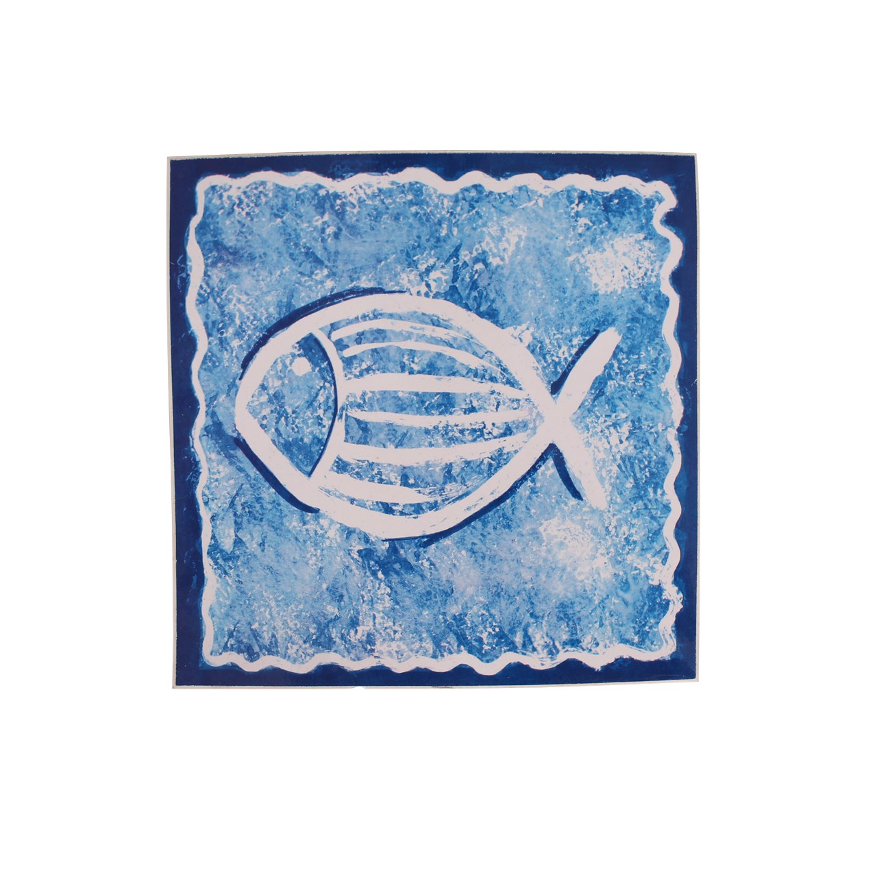 برچسب کاشی ونکو مدل Blue Fish بسته 10 عددی
