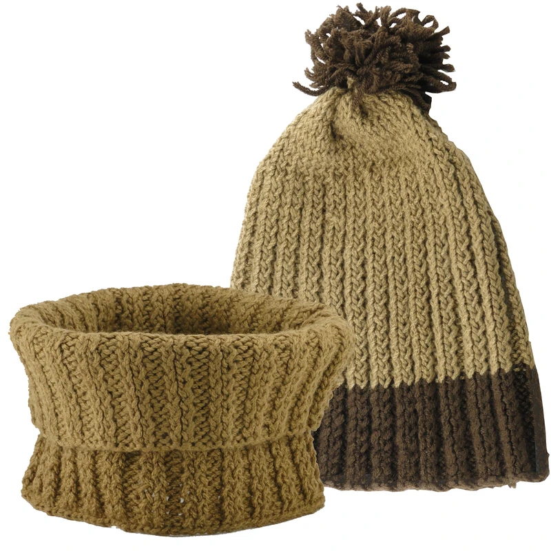 ست کلاه و شال گردن بافتنی بچگانه مدل BKBC-2