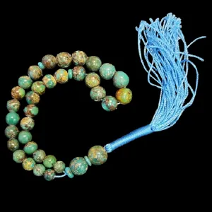 تسبیح نقره جات بافندگان مدل سنگ فیروزه نیشابور کد 7400