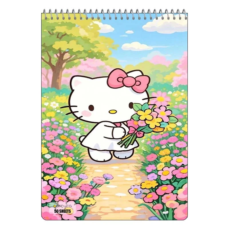 دفتر نقاشی 50 برگ سیمی کارنیکا طرح hello kitty کد 14803