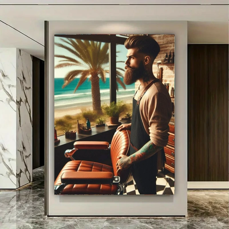 پوستر طرح آرایشگر مردانه مدل ساحلی کد BK23913