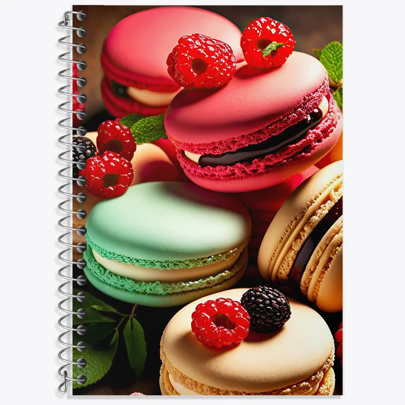 دفتر زبان 50 برگ خندالو مدل سه خط طرح ماکارون (Macaron) کد F5927