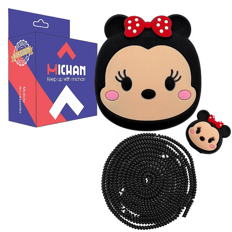 محافظ کابل و شارژر دیواری میچان طرح میکی موس مناسب برای شارژر اپل 3 پین