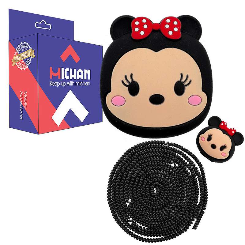 محافظ کابل و شارژر دیواری میچان طرح میکی موس مناسب برای شارژر اپل 3 پین