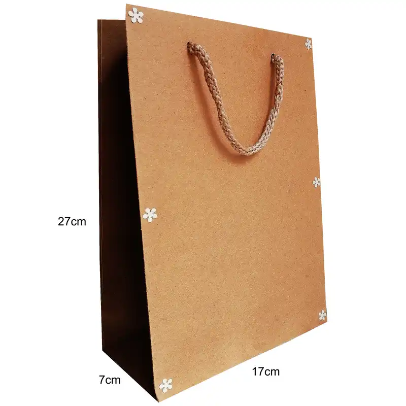 ساک هدیه مدل کرافت ساده طرح شکوفه بسته 10 عددی