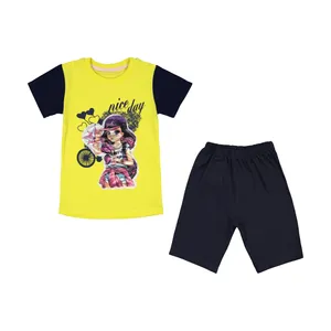 ست تی شرت و شلوارک دخترانه کد 3591