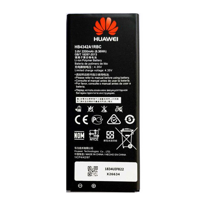 باتری موبایل مدل HB4342A1RBC ظرفیت 2200 میلی آمپرساعت مناسب برای گوشی موبایل هوآوی Y6