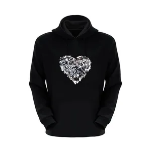 هودی زنانه مدل قلب پولک جادویی