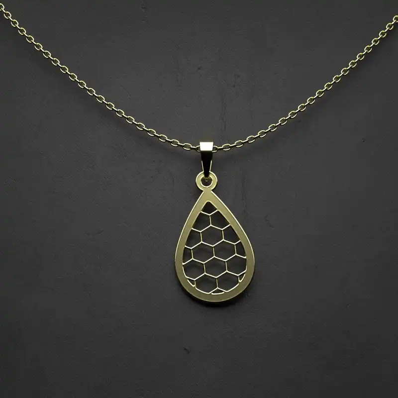 گردنبند طلا 18 عیار زنانه مدوپد مدل هندسی کد JJ2-1-1127