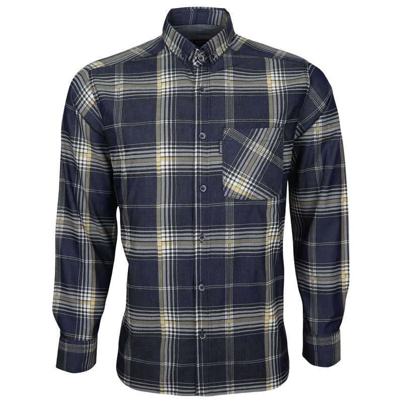 پیراهن آستین بلند یقه برگردان مردانه مدل چهارخانه جیبدار پارامیس 10