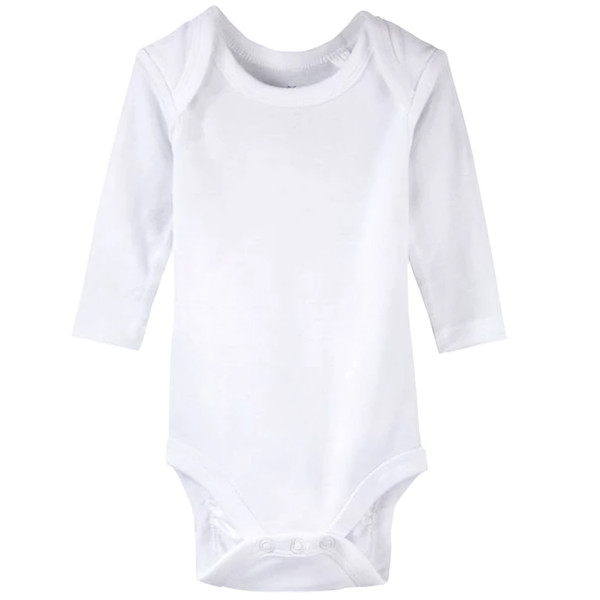 بادی آستین بلند نوزادی ایمپی دیمپی مدل پنبه ای ساده