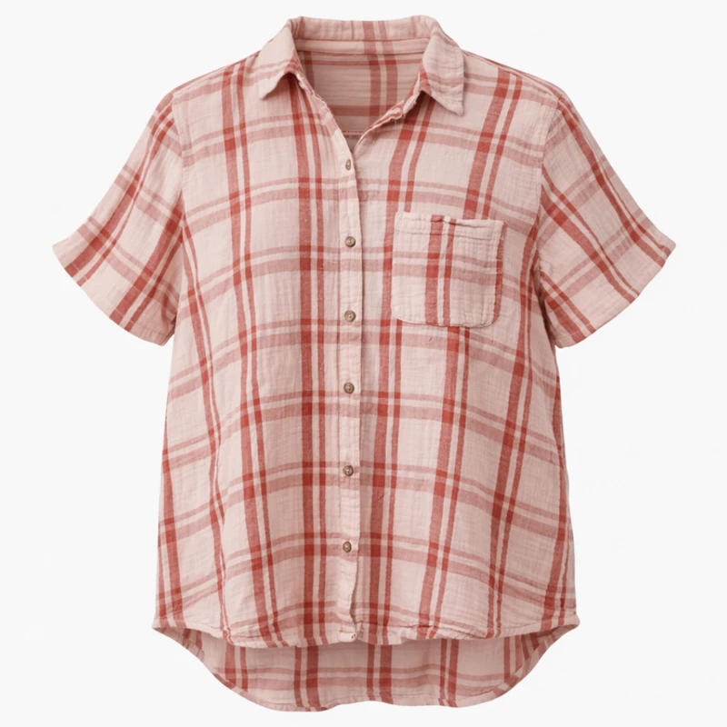 شومیز آستین کوتاه یقه برگردان زنانه مدل 2092