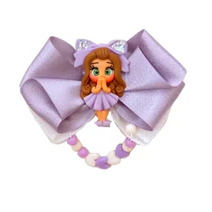 گیره مو دخترانه مدل پاپیون آویز مهره