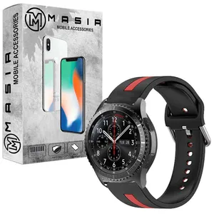 بند مسیر مدل  Silic Dual Color مناسب برای ساعت هوشمند سامسونگ Galaxy Gear S3 Frontier