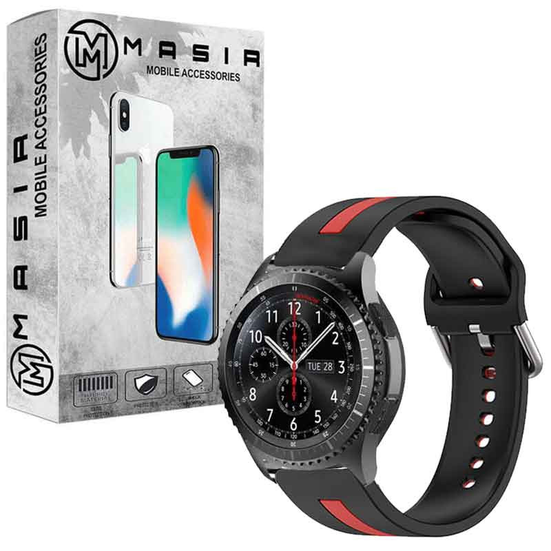 بند مسیر مدل Silic Dual Color مناسب برای ساعت هوشمند سامسونگ Galaxy Gear S3 Frontier