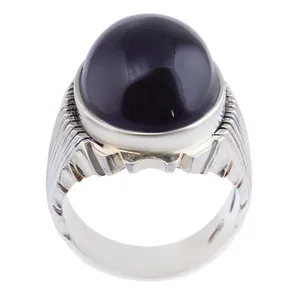 انگشتر نقره مردانه بازرگانی میلادی مدل آمیتیست اصل رکاب دست ساز کد AM_2619