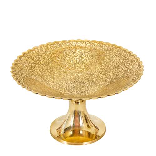 شکلات خوری برنزی مدل ظرف پایه دار طرح چایکا ریز قلم کد 88593490