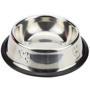 ظرف غذای حیوانات خانگی مدل Anti-Slip Steel Bowl-XL قطر 19.5 سانتی متری