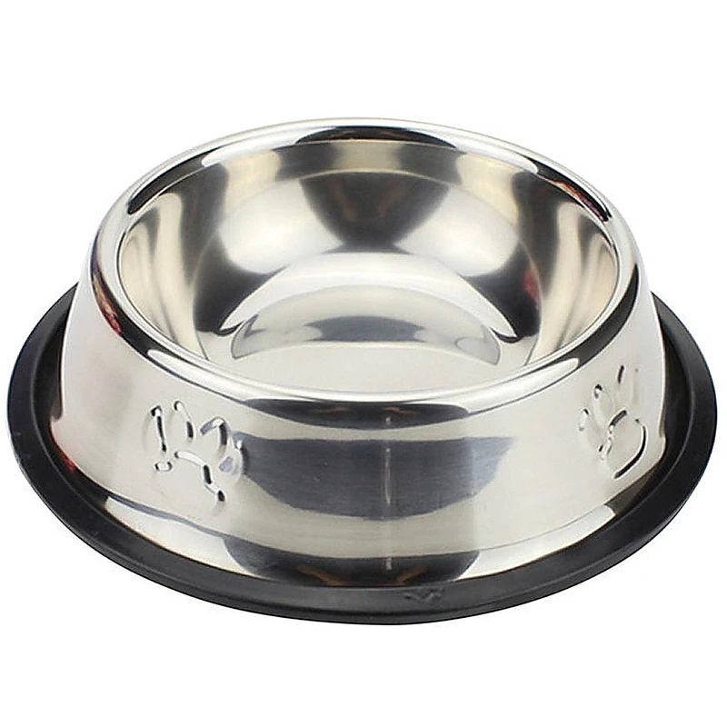 ظرف غذای حیوانات خانگی مدل Anti-Slip Steel Bowl-XL قطر 19.5 سانتی متری