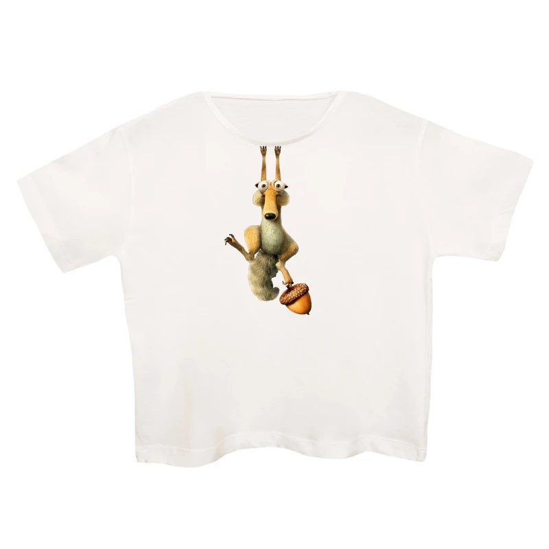 کراپ‌تی شرت آستین کوتاه زنانه مدل عصر یخبندان کد 1