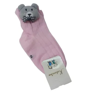 جوراب بچگانه کاتامینا مدل عروسک خرسی پاپیونی کد 64