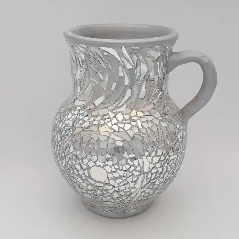 پارچ سفالی خط هنر مدل آینه کاری کد kh08