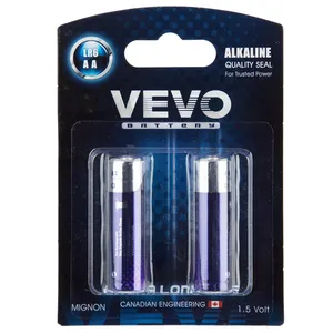 VEVO Alkaline LR6 AA Battery Pack of 2