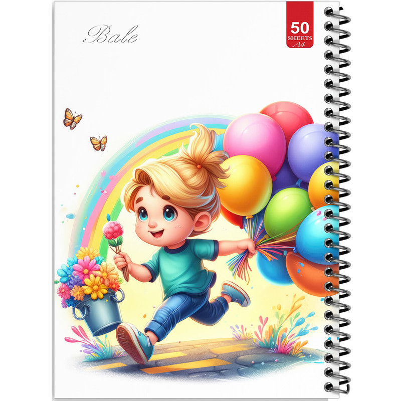 دفتر نقاشی 50 برگ انتشارات بله طرح پسرانه بادکنک ها کد A4-L258