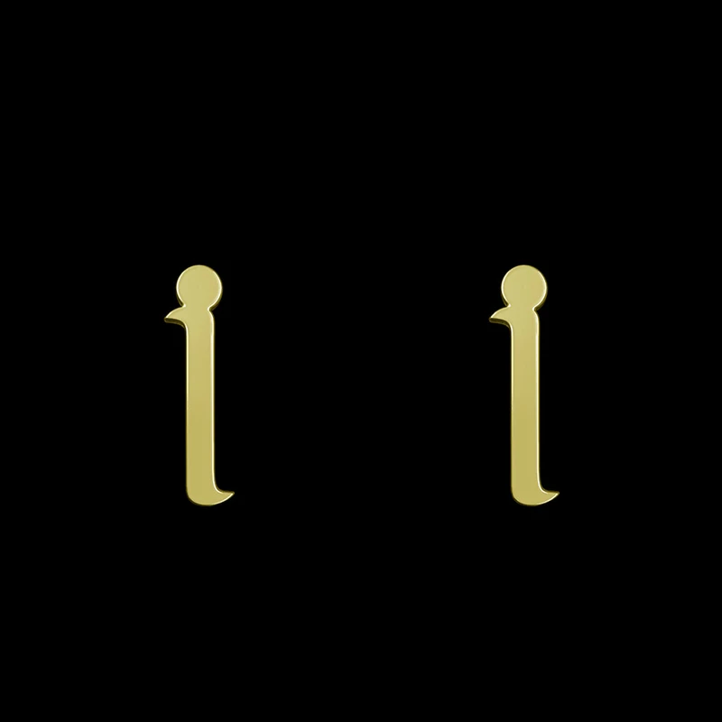 گوشواره طلا 18 عیار زنانه مدوپد مدل حرف I کد GA1-16921
