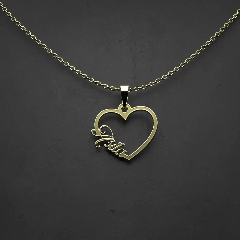 گردنبند طلا 18 عیار زنانه مدوپد مدل اسم اصیلا Asila کد YY2-1-1043